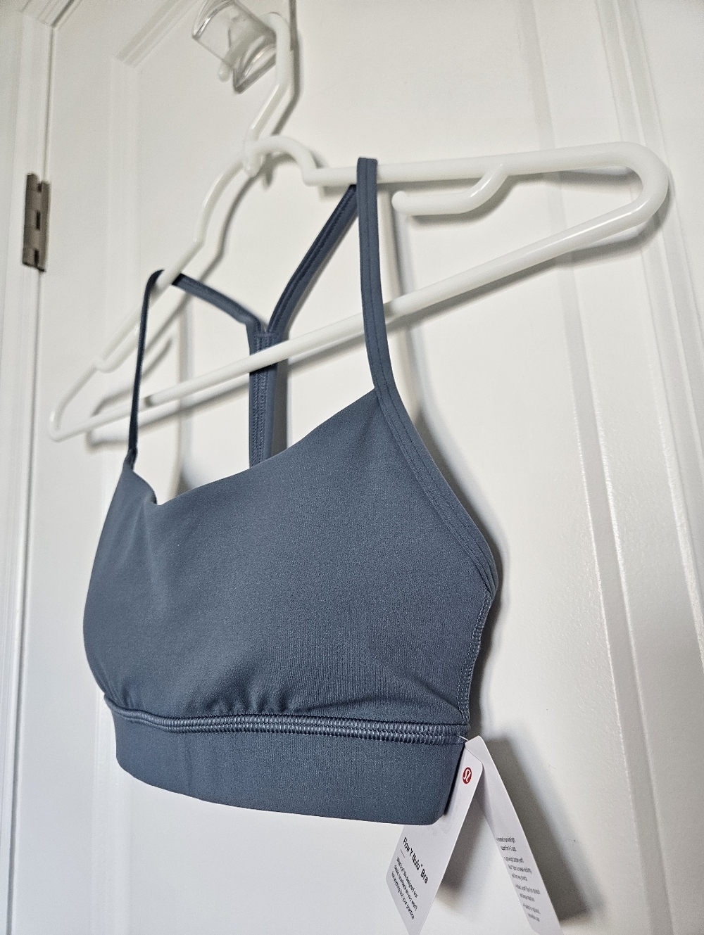 NWT Lululemon Flow Y Bra Nulu *Light Support, A–C Cups Steel Blue Sz 2 $48